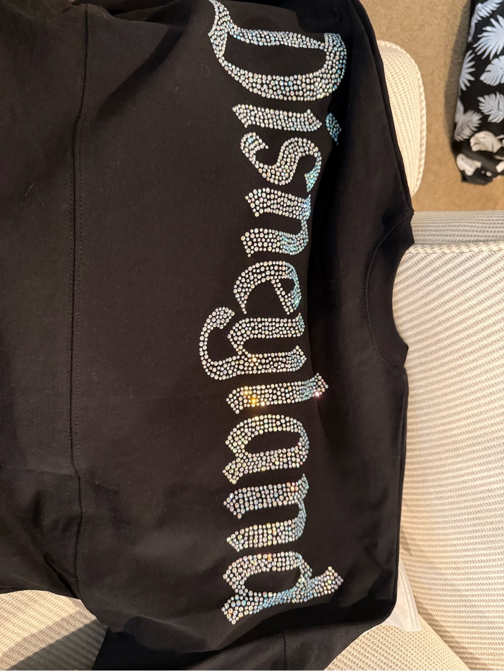 Disney Spirit Jersey Black Joggers with Sparkle Logo
